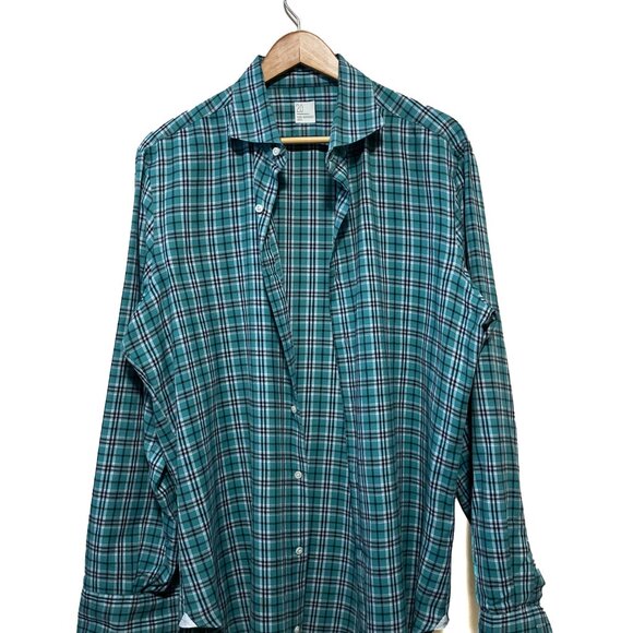 2.0 Maria Santangelo Napoli Slim Fit Men's Long Sleeve Button Plaid Shirt - Picture 2 of 6